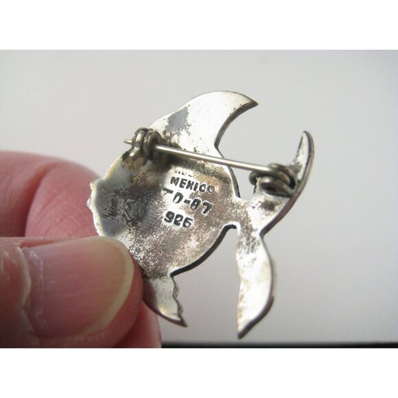 Vintage Mexican Sterling Silver Abalone Tropical Fish Brooch Pin Mexico 925 - Picture 4 of 5